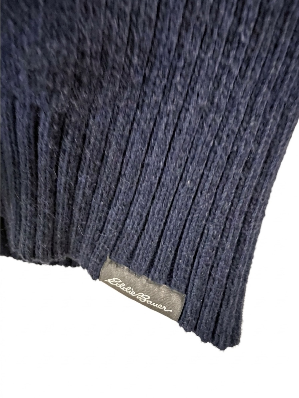 Eddie Bauer Men's Blue Cotton Quarter Zip Sweater Medium Office Business Casual - Picture 3 of 6